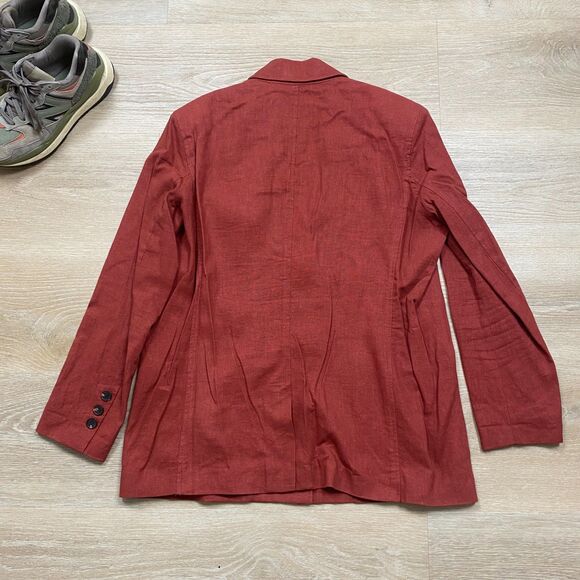 Urban‎ Outfitters Linen Unstructured Blazer Women's M Color Brick Red - Picture 5 of 8